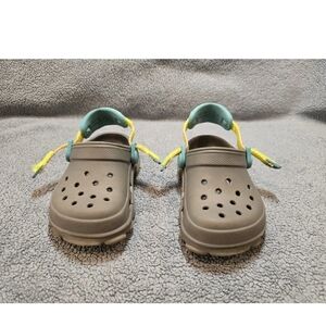 Crocs Kids Gray Clogs with Yellow Accents Size 6c